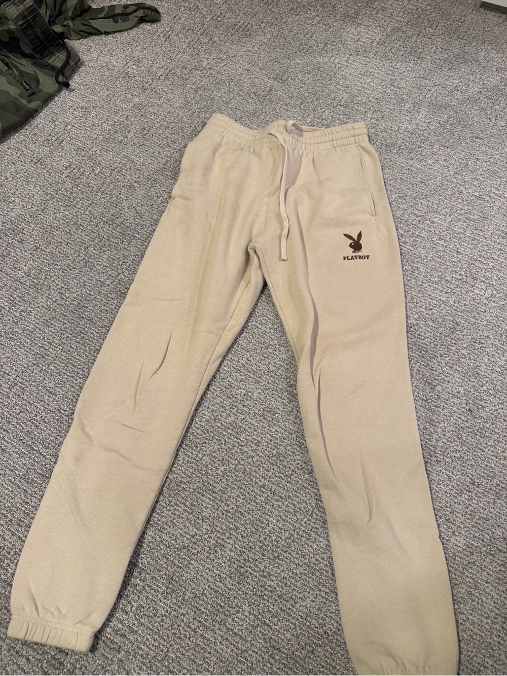 PLAYBOY Sand Beige Logo Joggers
